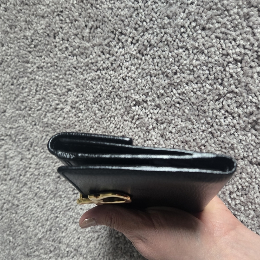 Ferragamo Black Wallet with Gold Accent - Picture 6 of 14